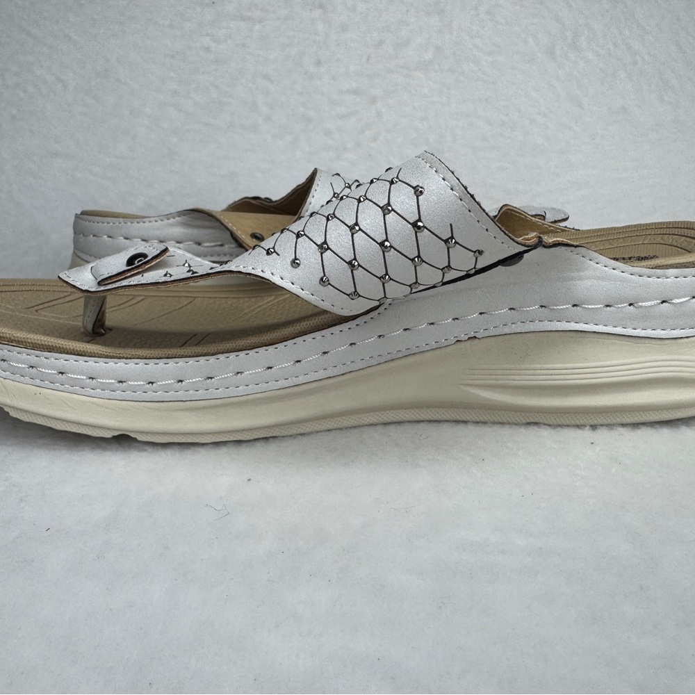 Atalina Sparkle & Cream Tan Sandal with a Logo Insole - Picture 4 of 14